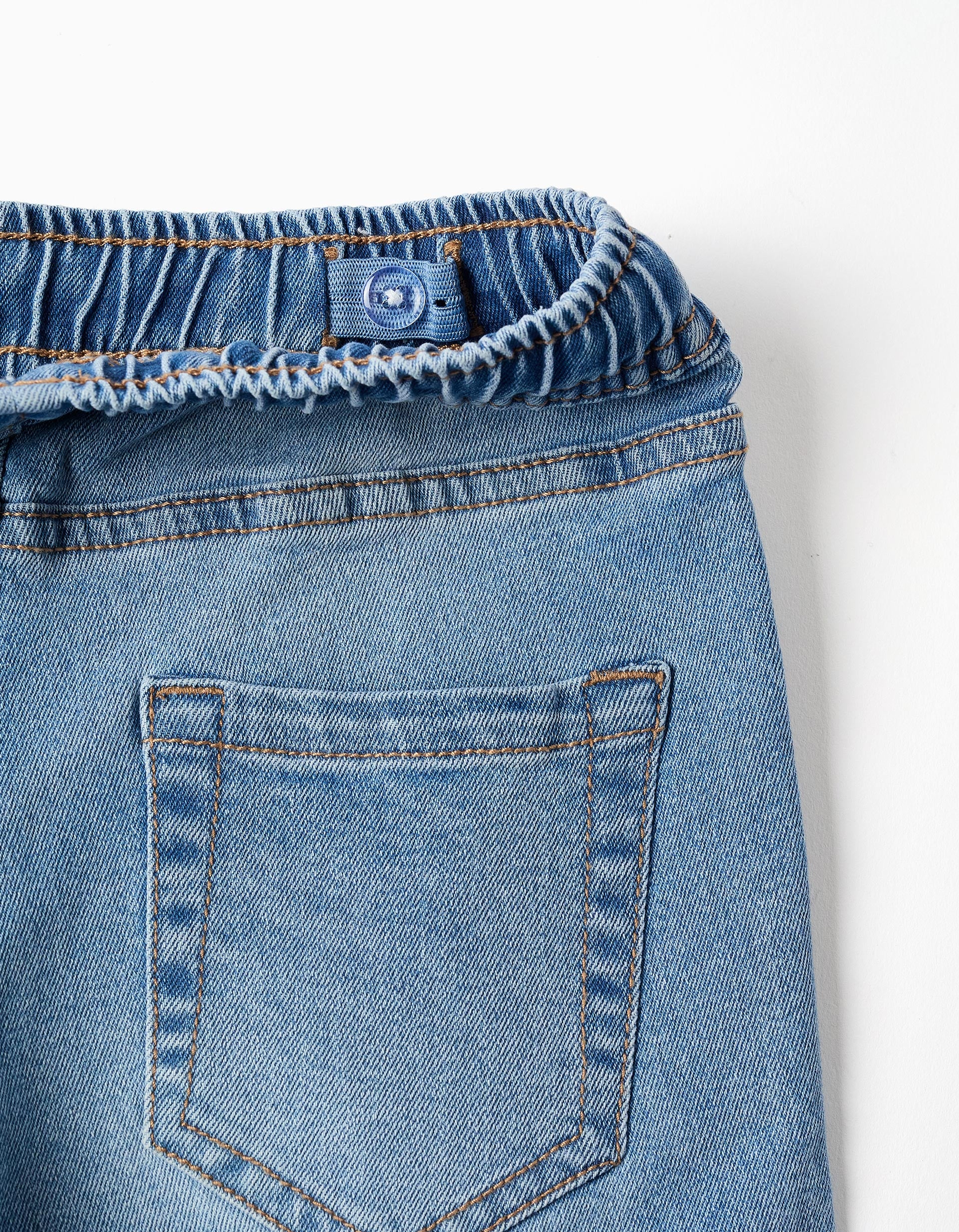 Slim fit jeans with drawstring for boys, light blue - Image 6