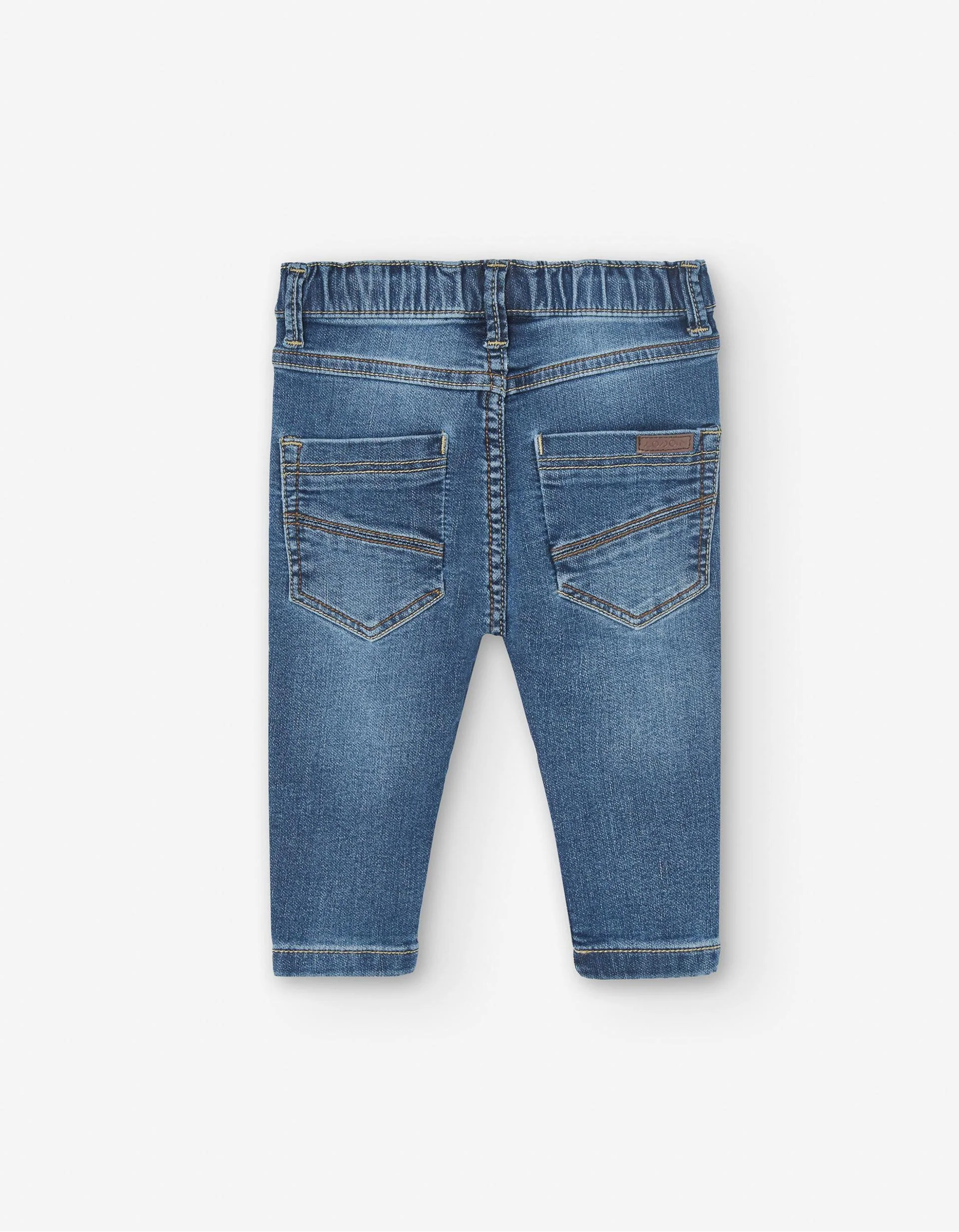 Slim fit jeans with elastic waistband for baby boys, blue - Image 2