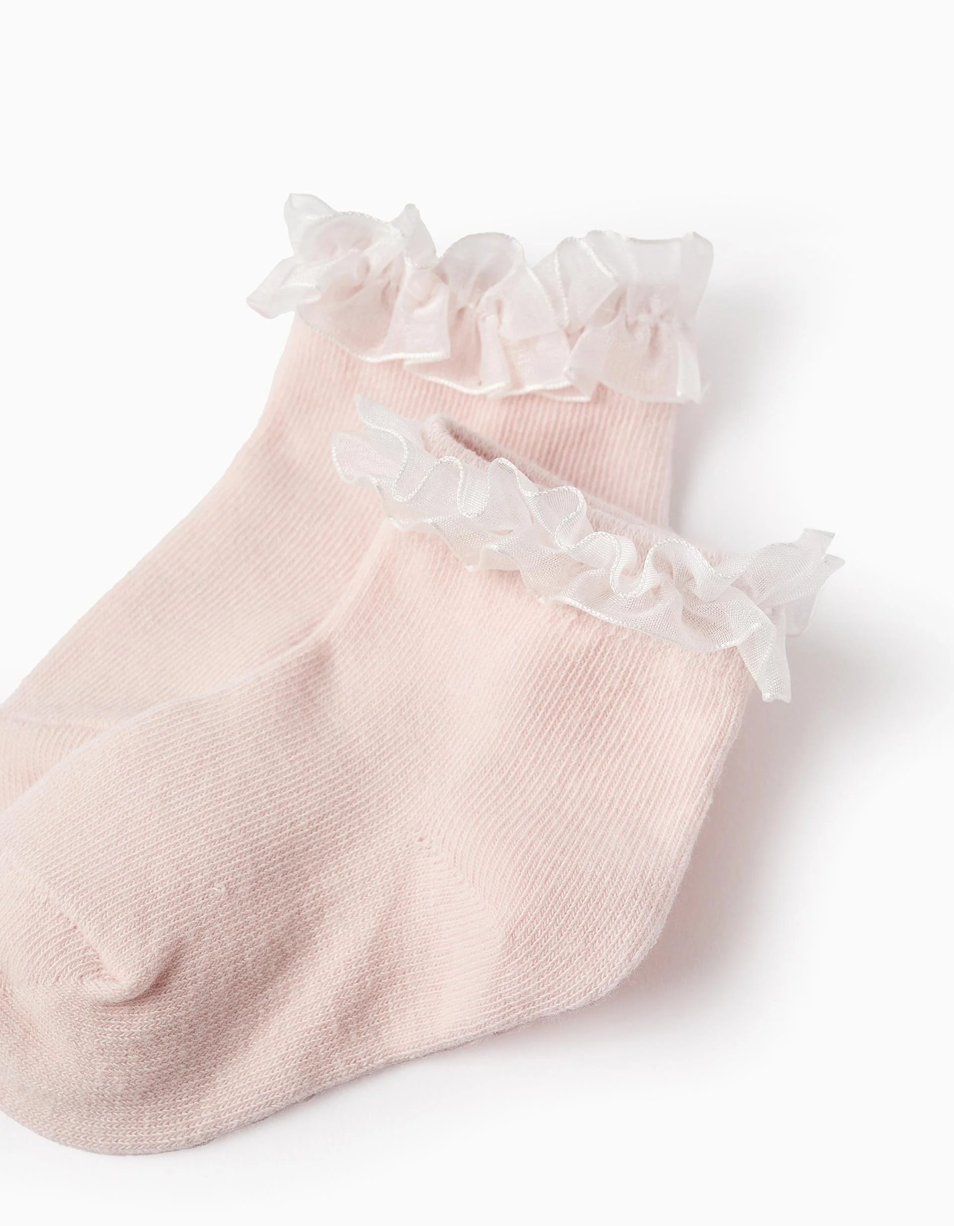 Socks with Tulle Ruffles for Baby Girls, Pink - Image 2