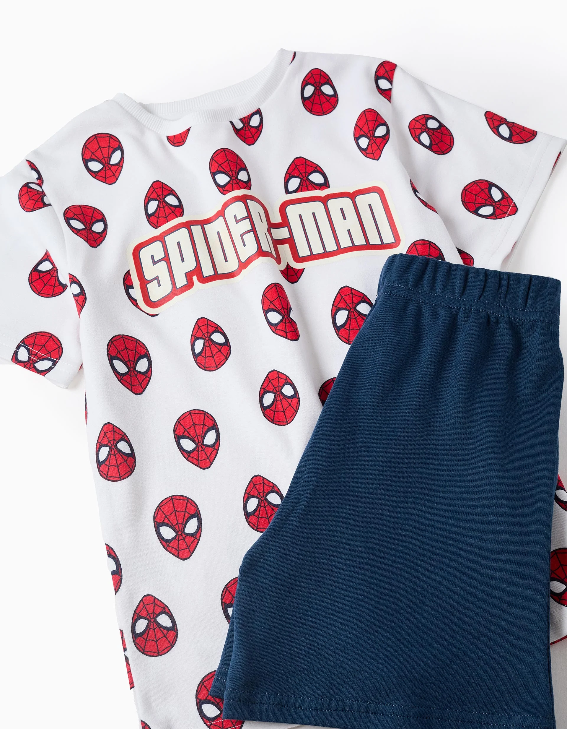 Spider-Man Glow-in-the-Dark Cotton Pyjamas for Boys, White/Blue - Image 4