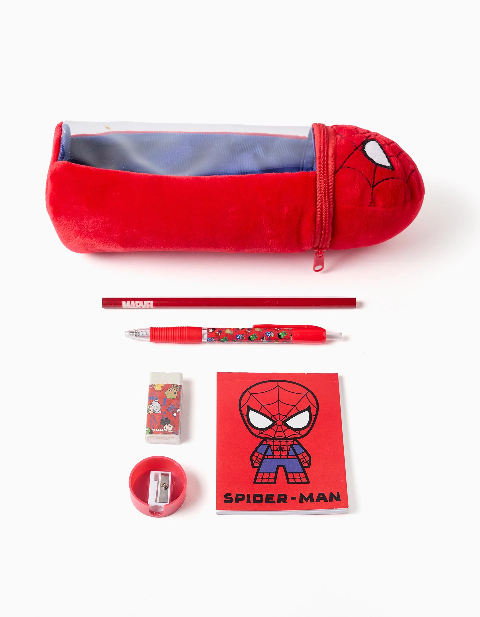 Spider-Man plush pencil case with material for boys, red - Image 3