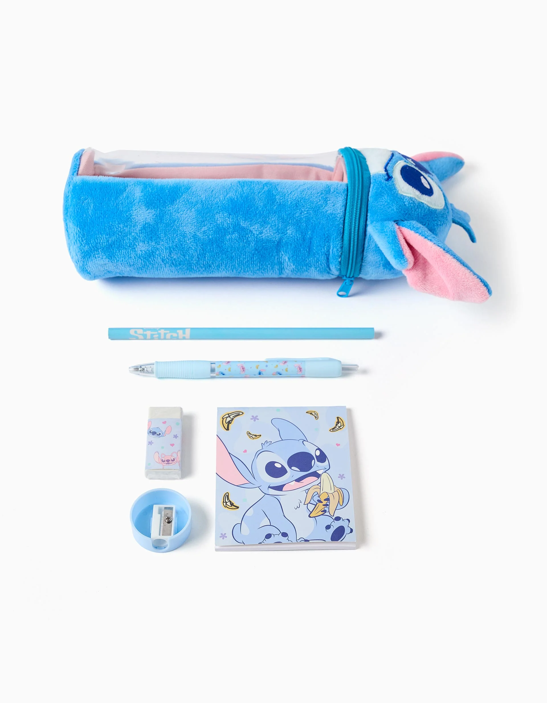 Stitch plush pencil case with material for children, blue - Image 3