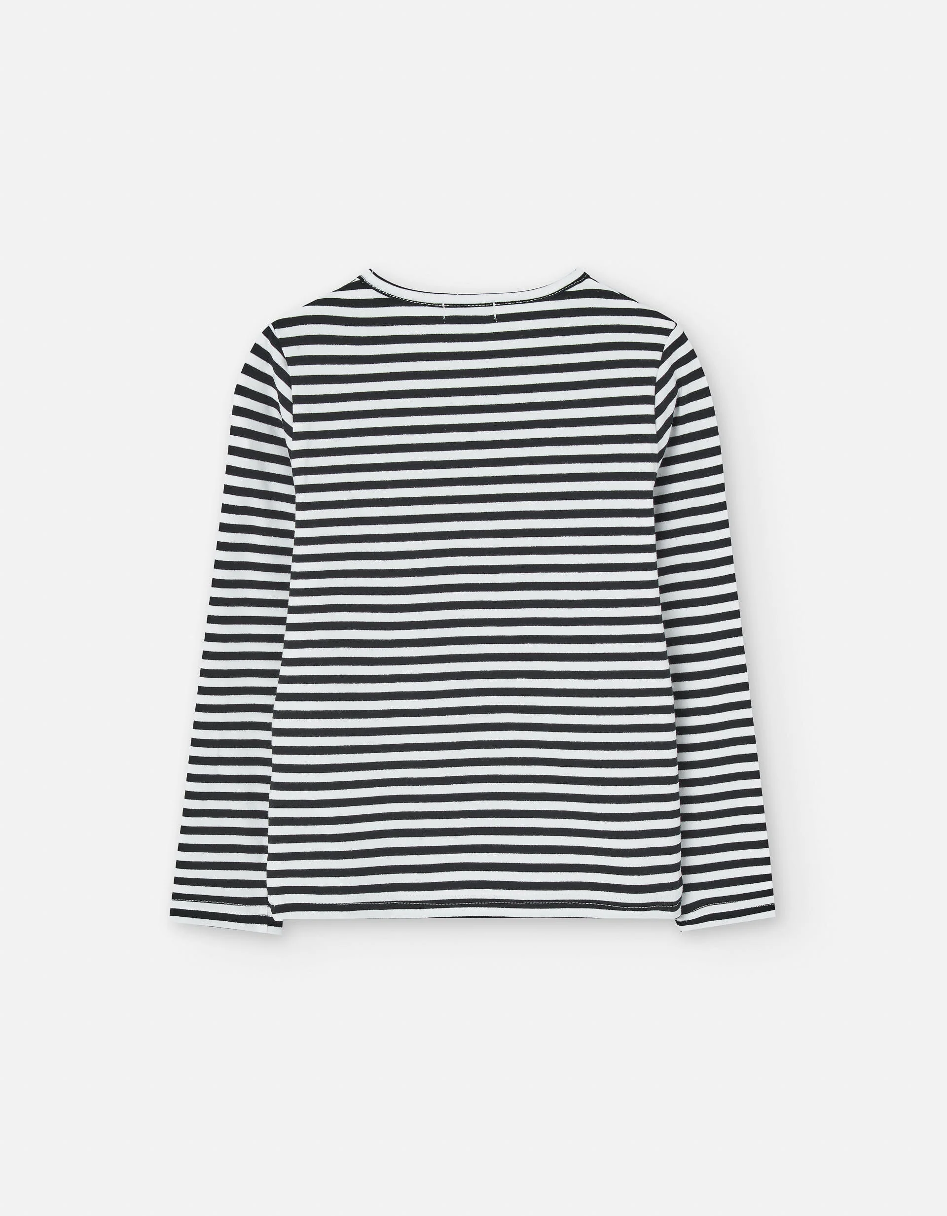 Striped long sleeve T-shirt for girls, white/dark blue - Image 2