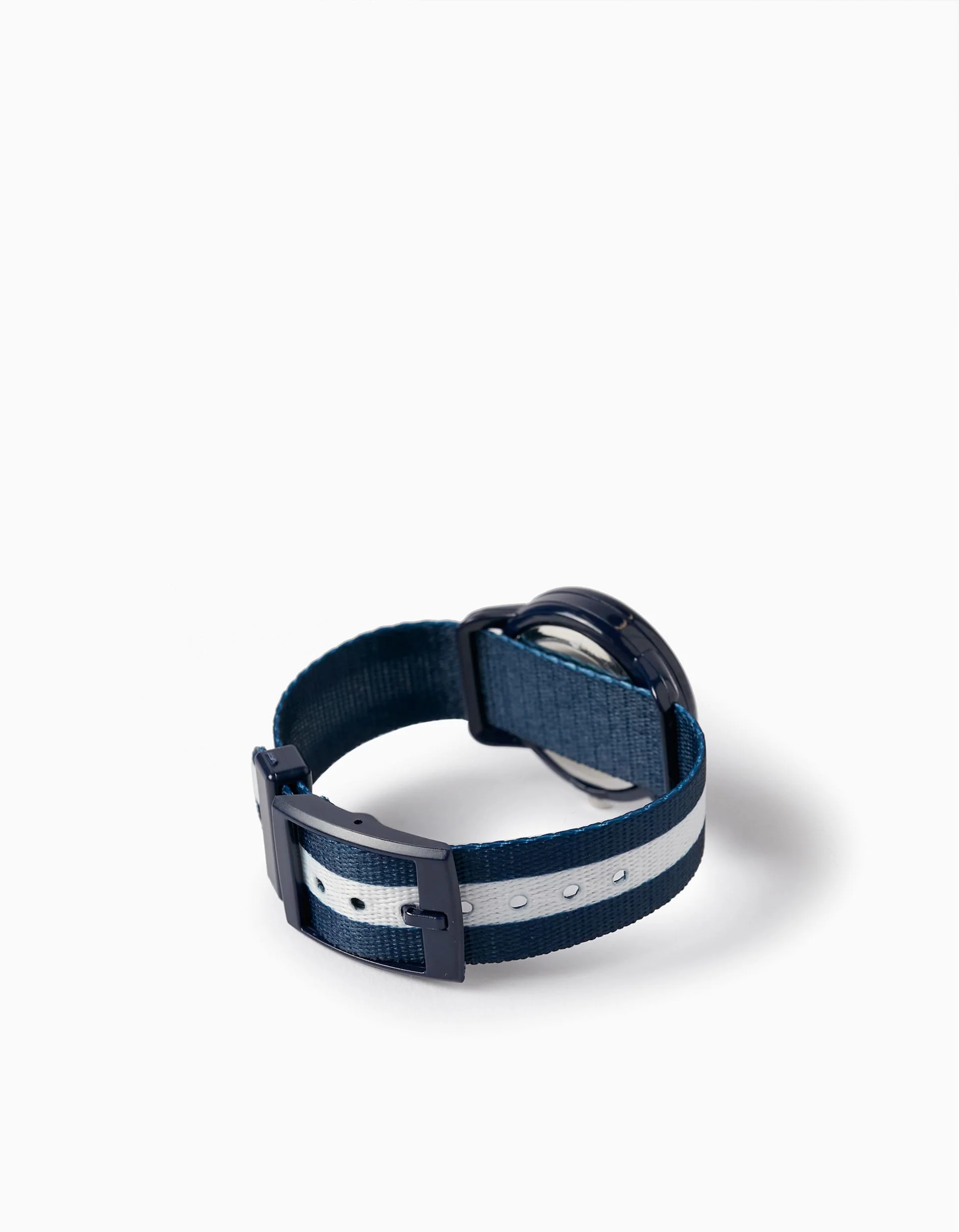 Striped Watch for Boys, Dark Blue/White - Image 3