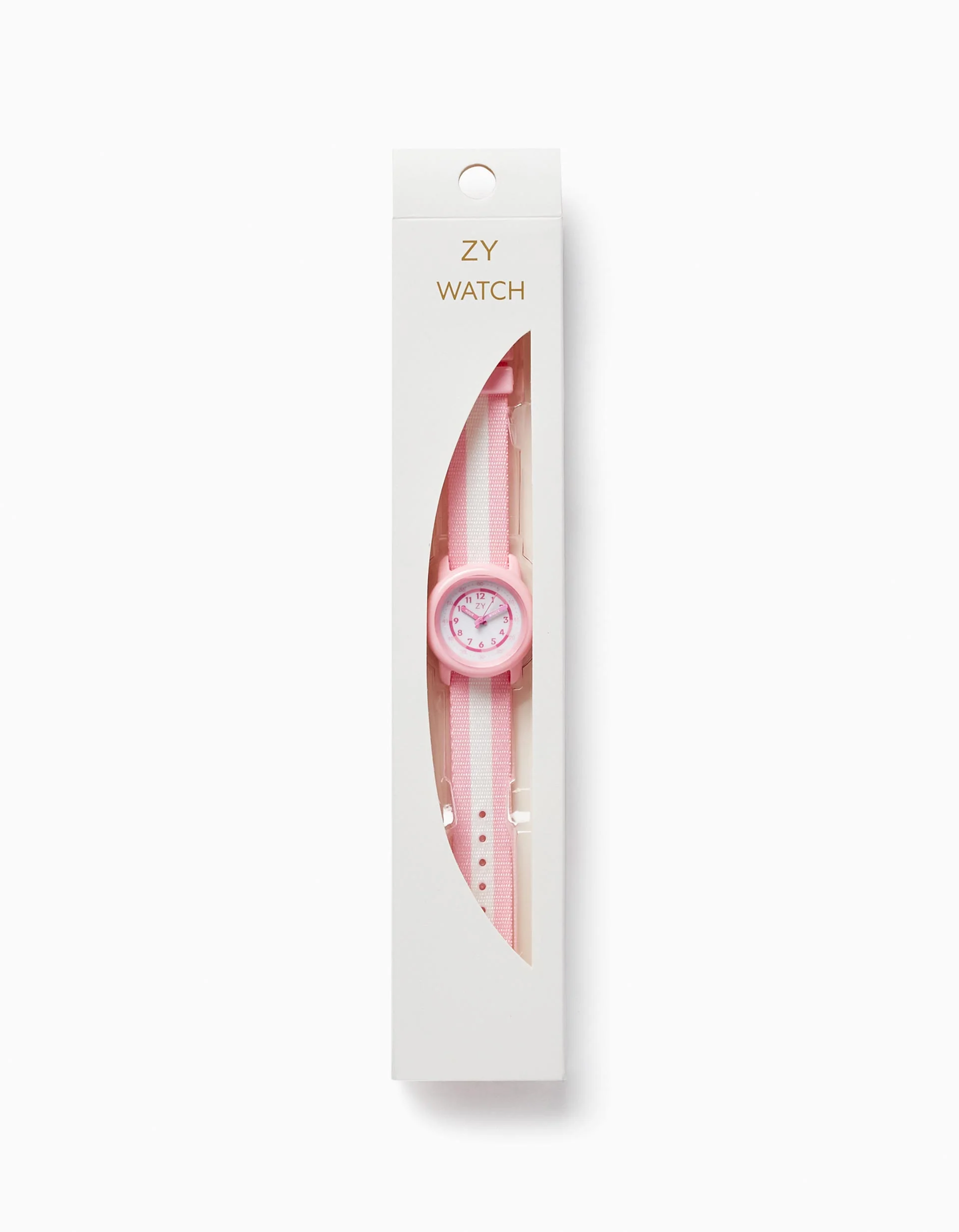 Striped Watch for Girls, Pink/White - Image 4