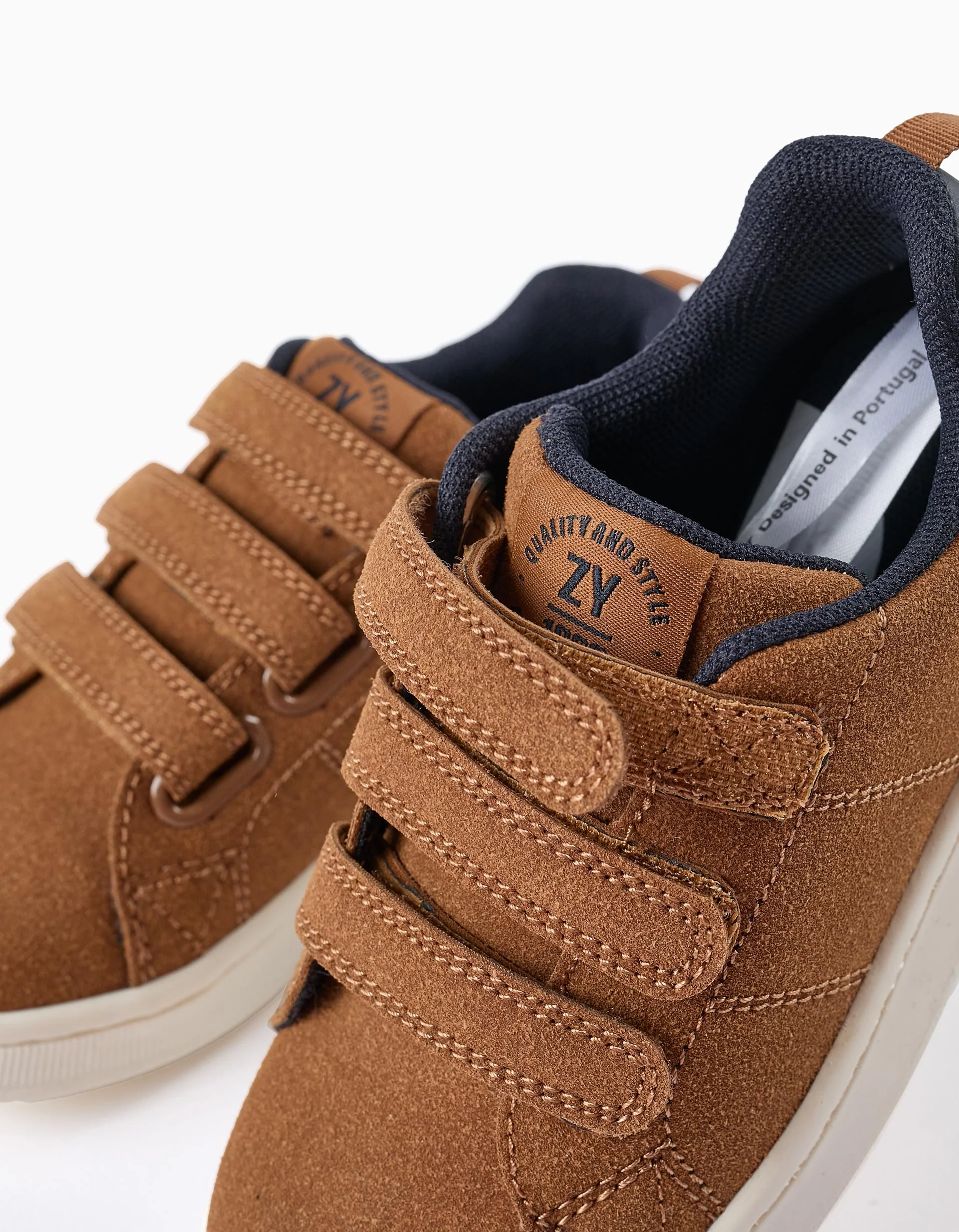 Suede Trainers for Boys 'ZY 1996', Dark Camel - Image 3