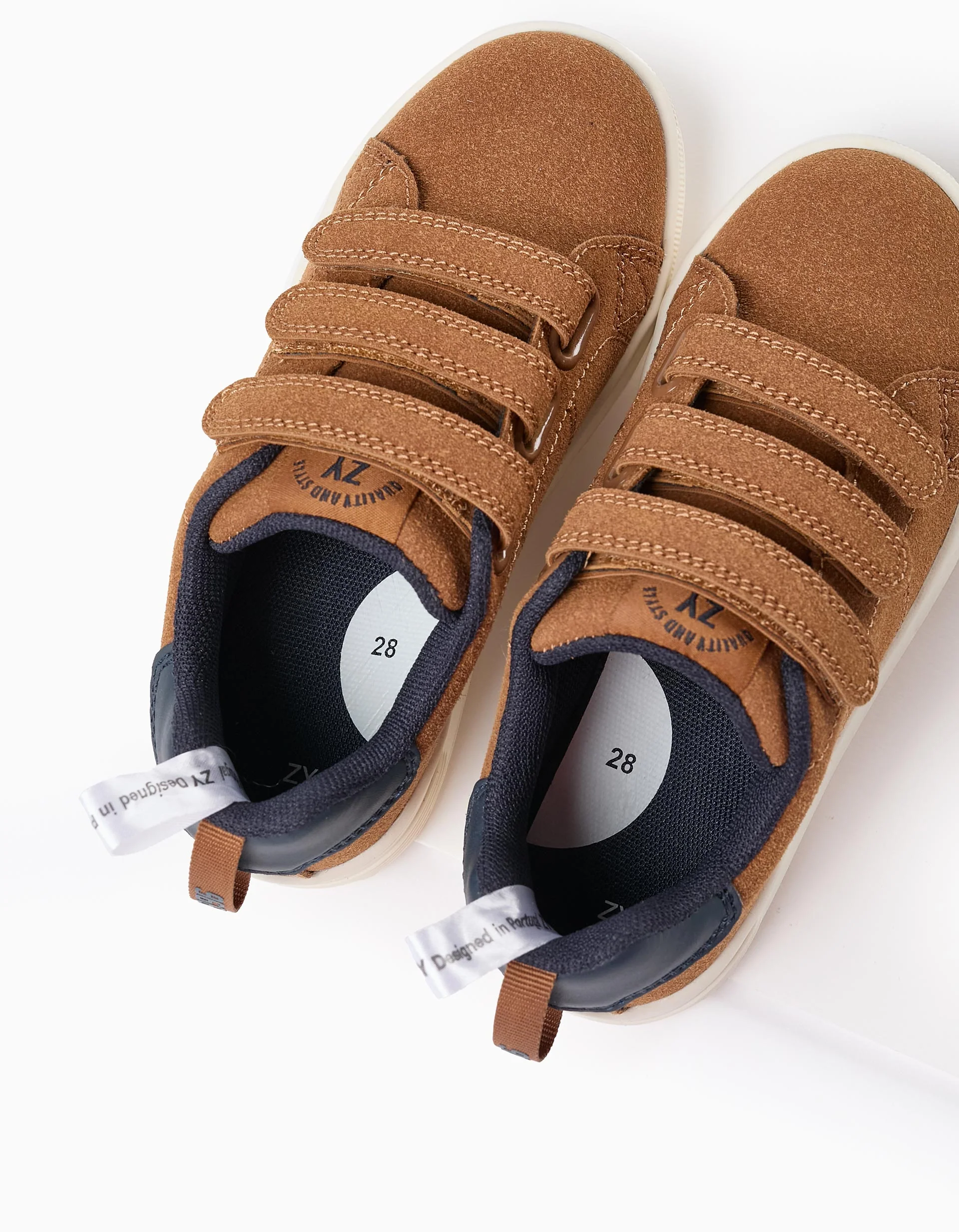 Suede Trainers for Boys 'ZY 1996', Dark Camel - Image 4