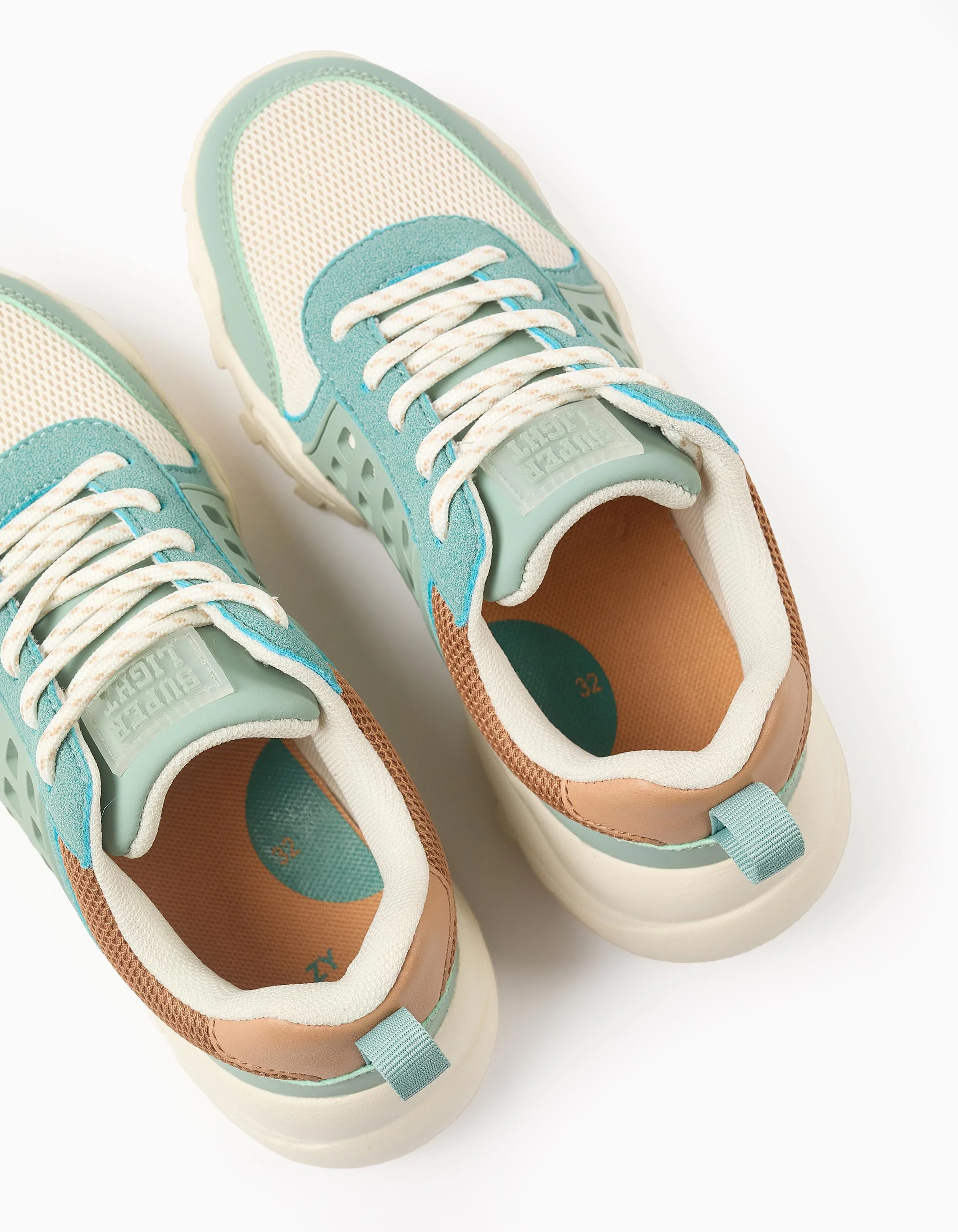 Superlight Runner Trainers for Boys, Blue/Camel - Image 3