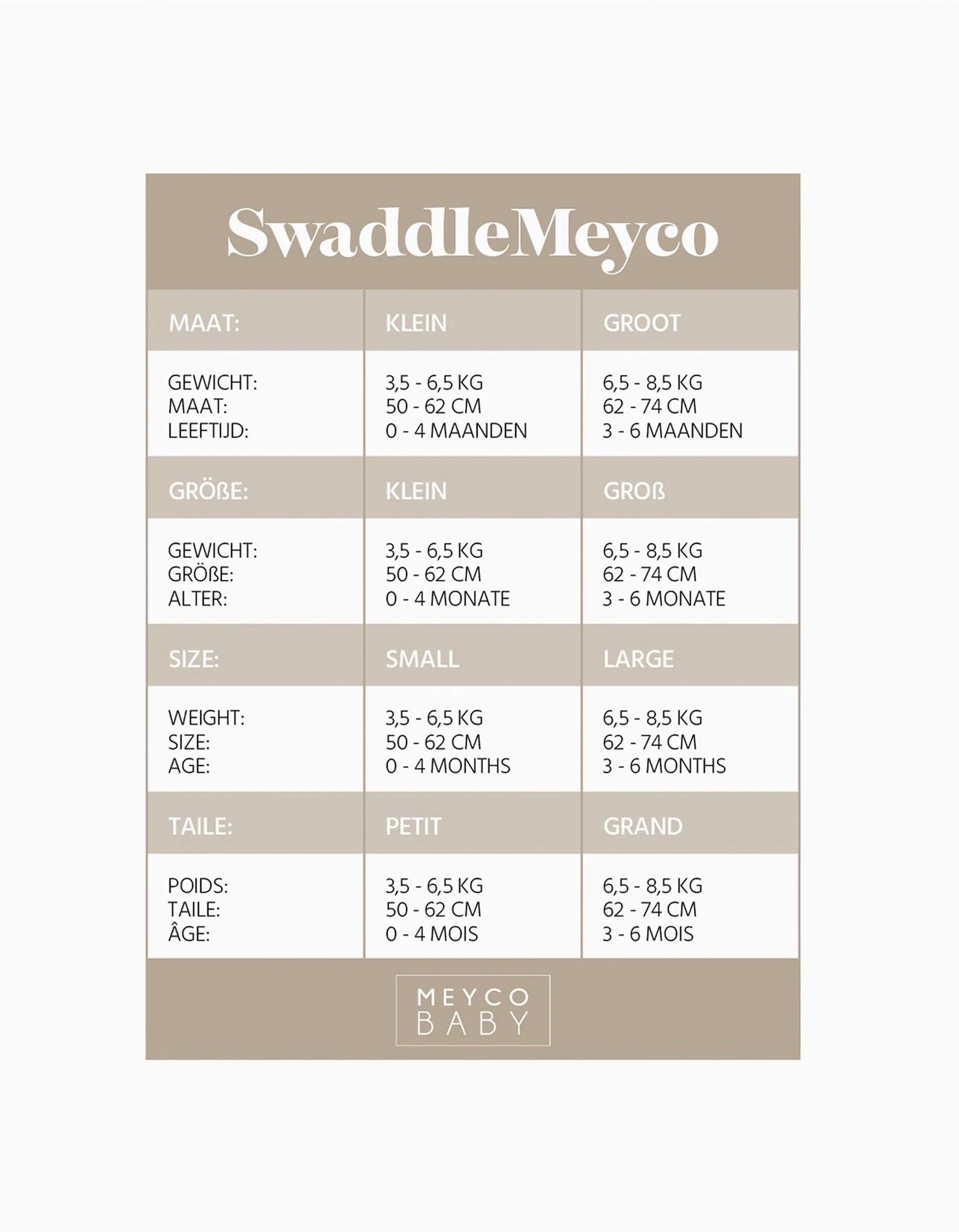 Swaddle Blanket Meyco TOG 1.0 0-3M, Off-White - Image 4