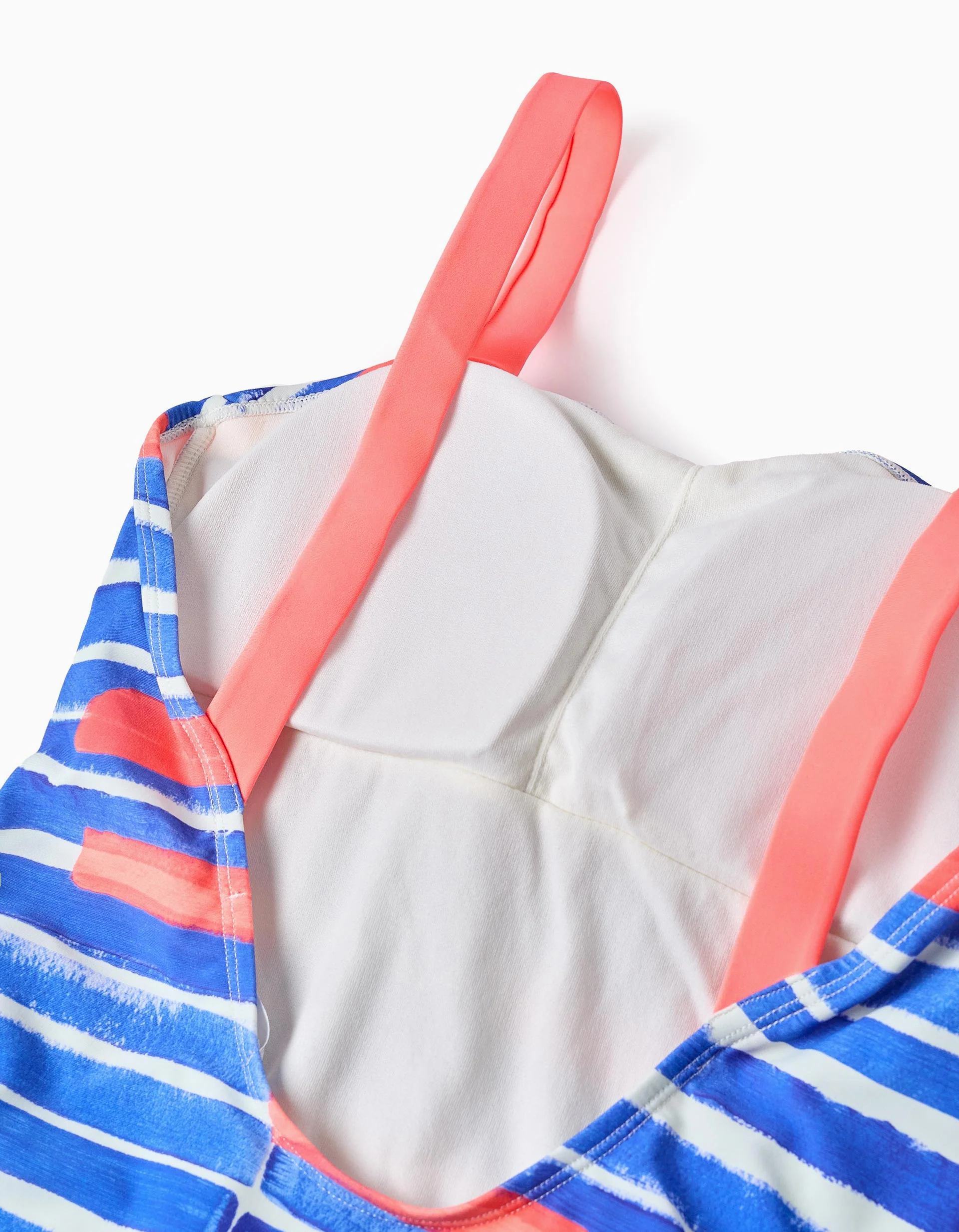 Swimsuit for Women 'You&Me x Graça Paz', Blue/White/Neon Coral - Image 3