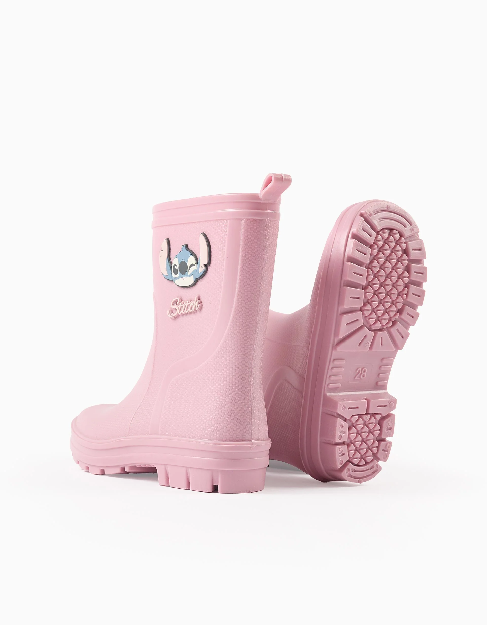 Textured Wellies for Girls 'Stitch', Pink - Image 3