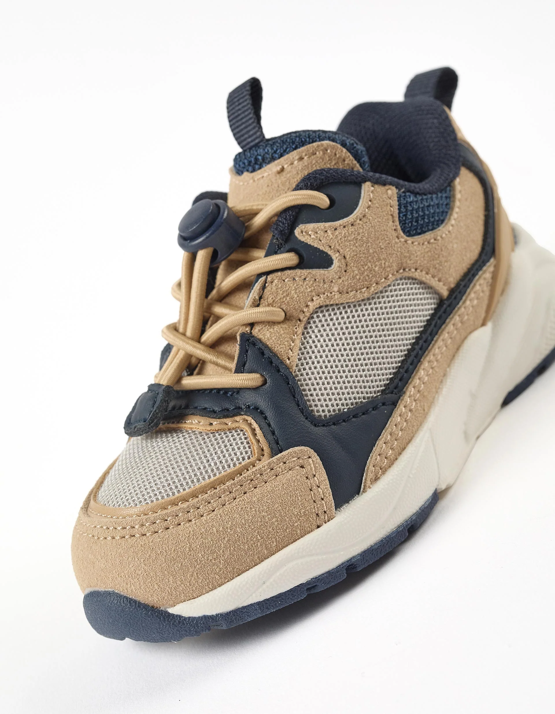 Trainers with adjustable laces Superlight Runner for baby boys, beige/blue - Image 4