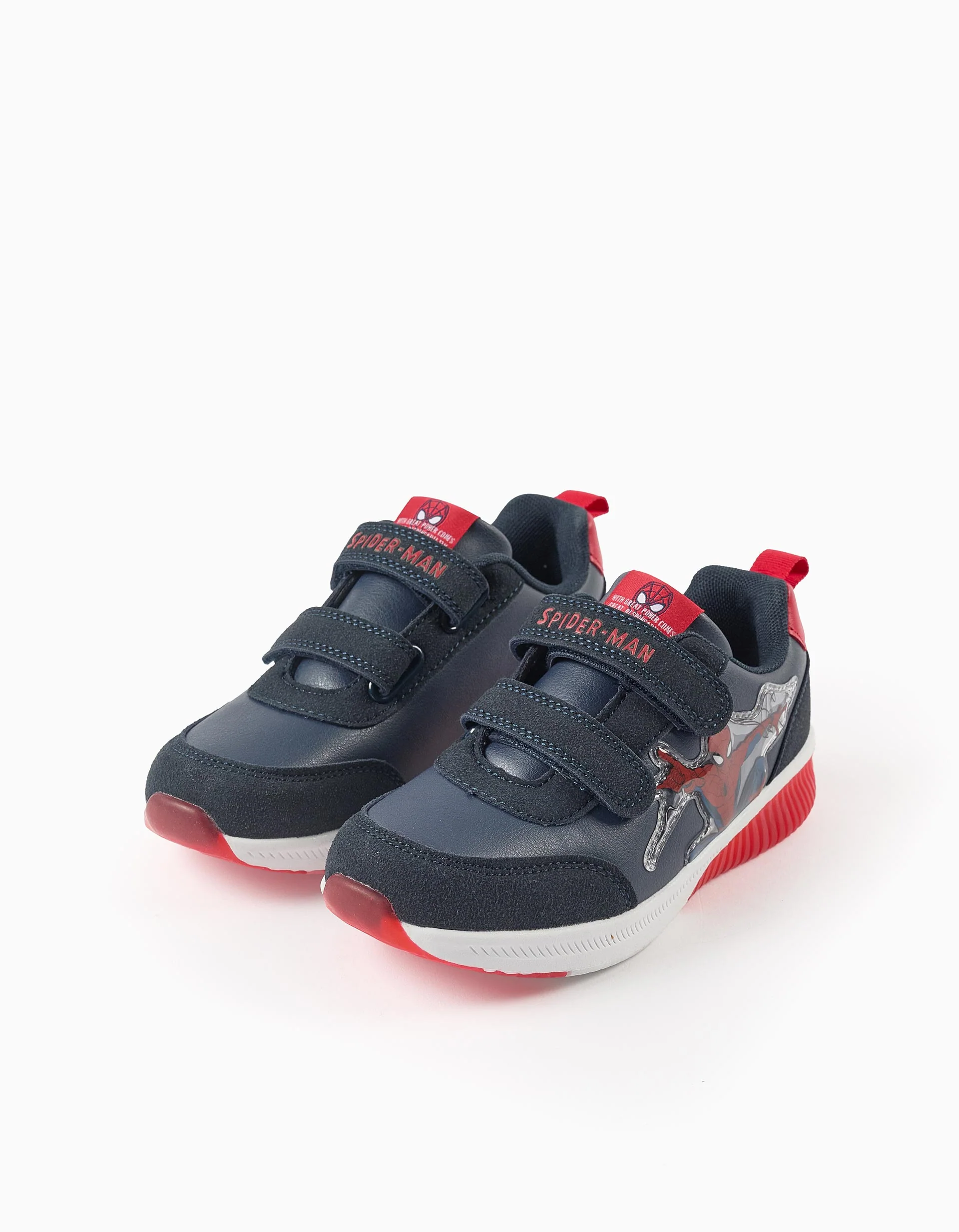Trainers with Lights and Touch-Fastening Strap for Boys 'Spiderman', Blue - Image 3
