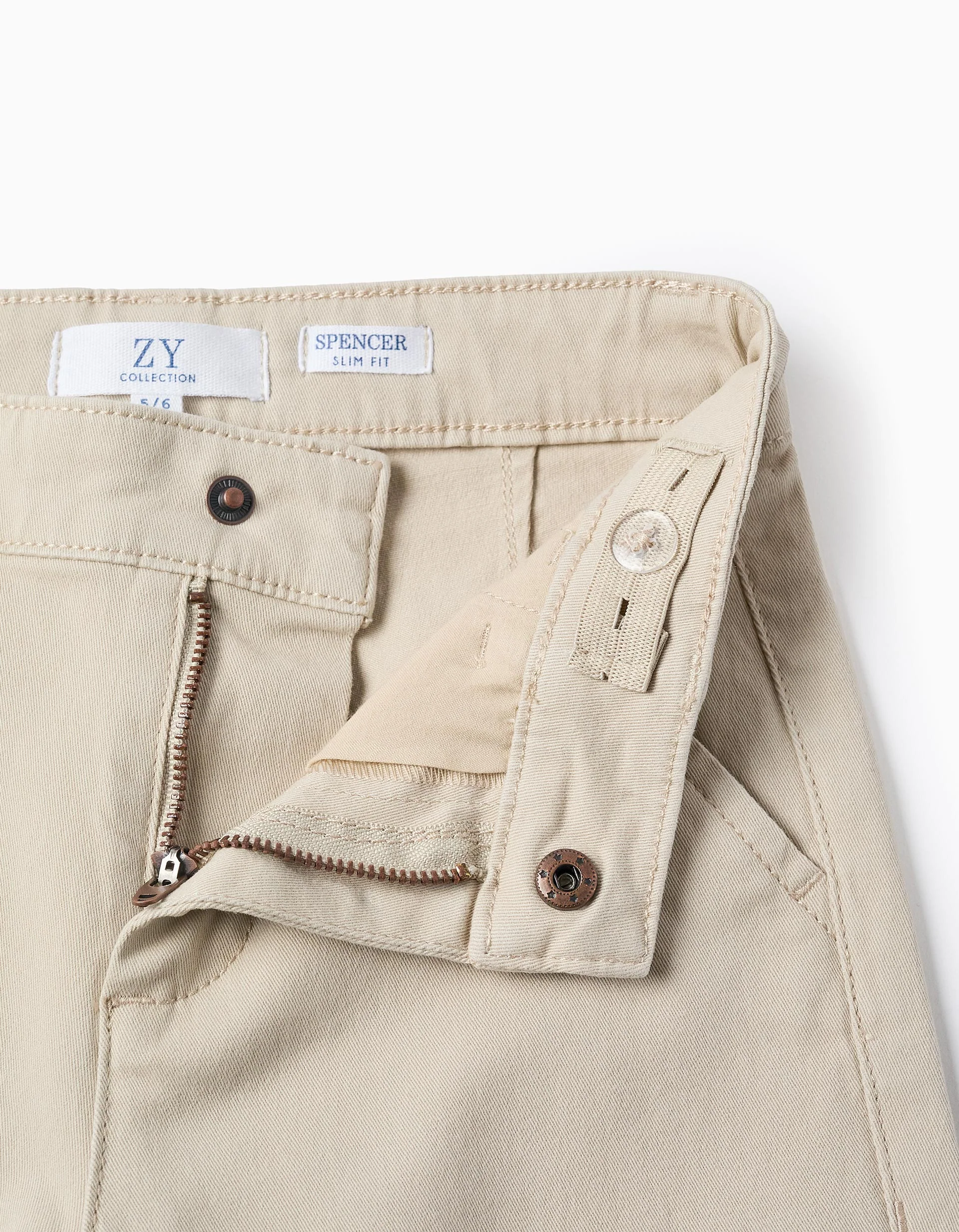 Twill Chino Trousers for Boys 'Slim Fit', Beige - Image 3