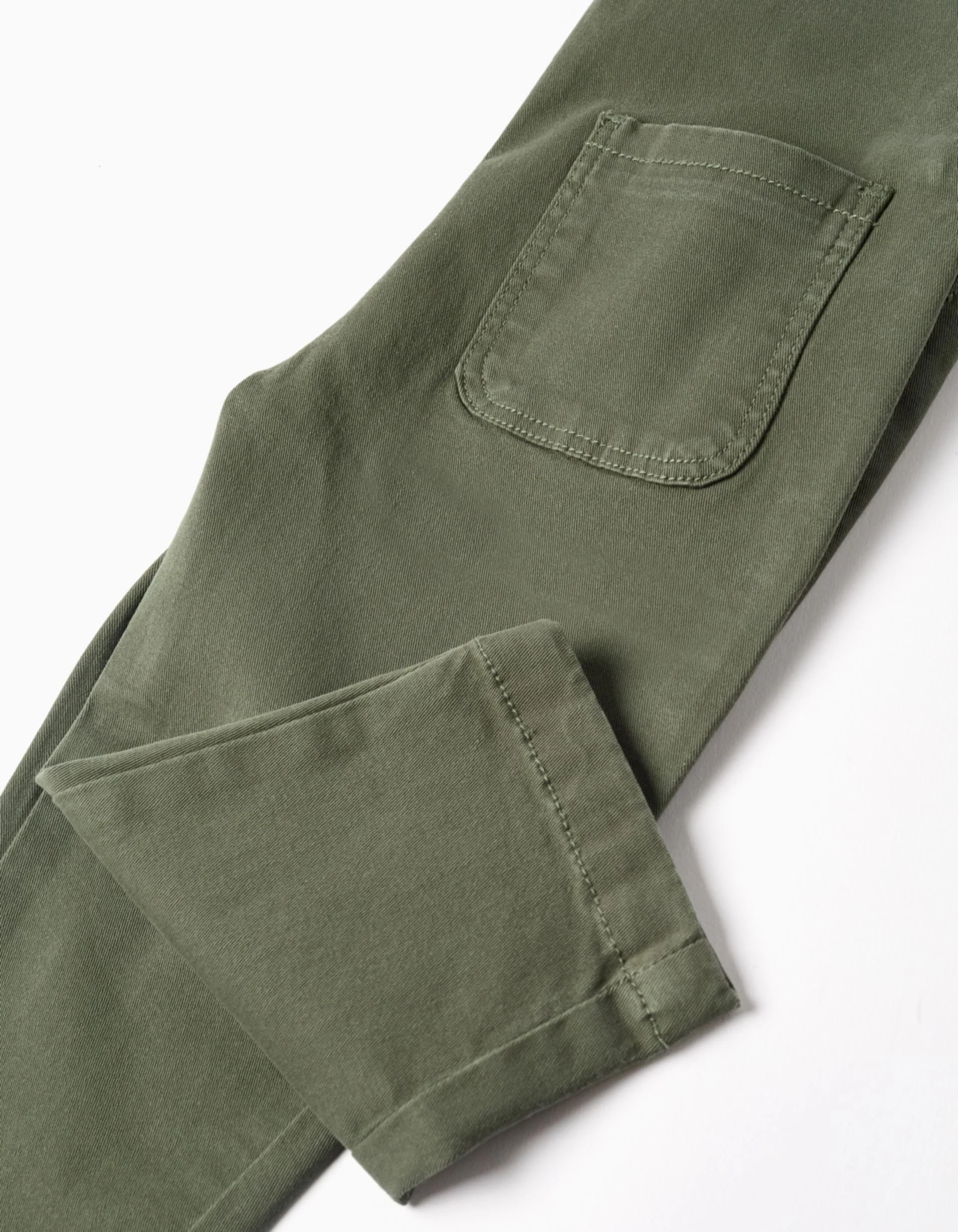 Twill dungarees with cargo pockets for baby boys, dark green - Image 4