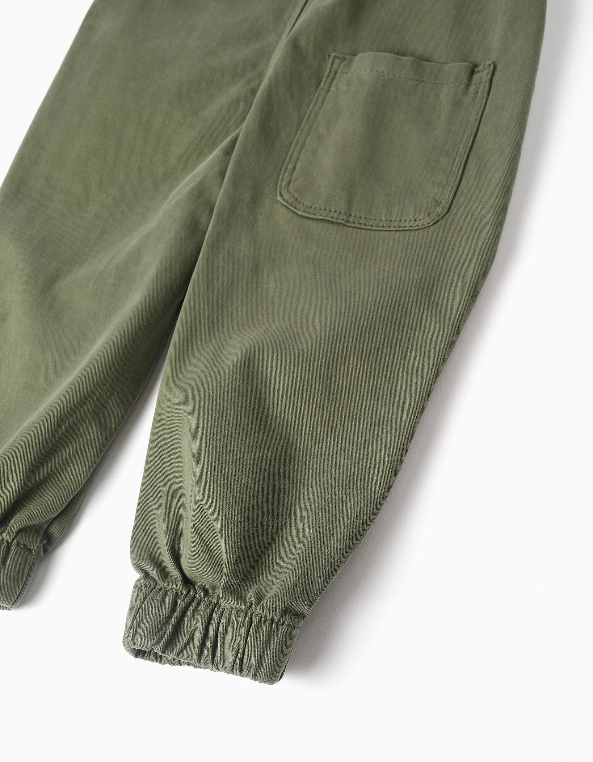 Twill dungarees with cargo pockets for baby boys, dark green - Image 7