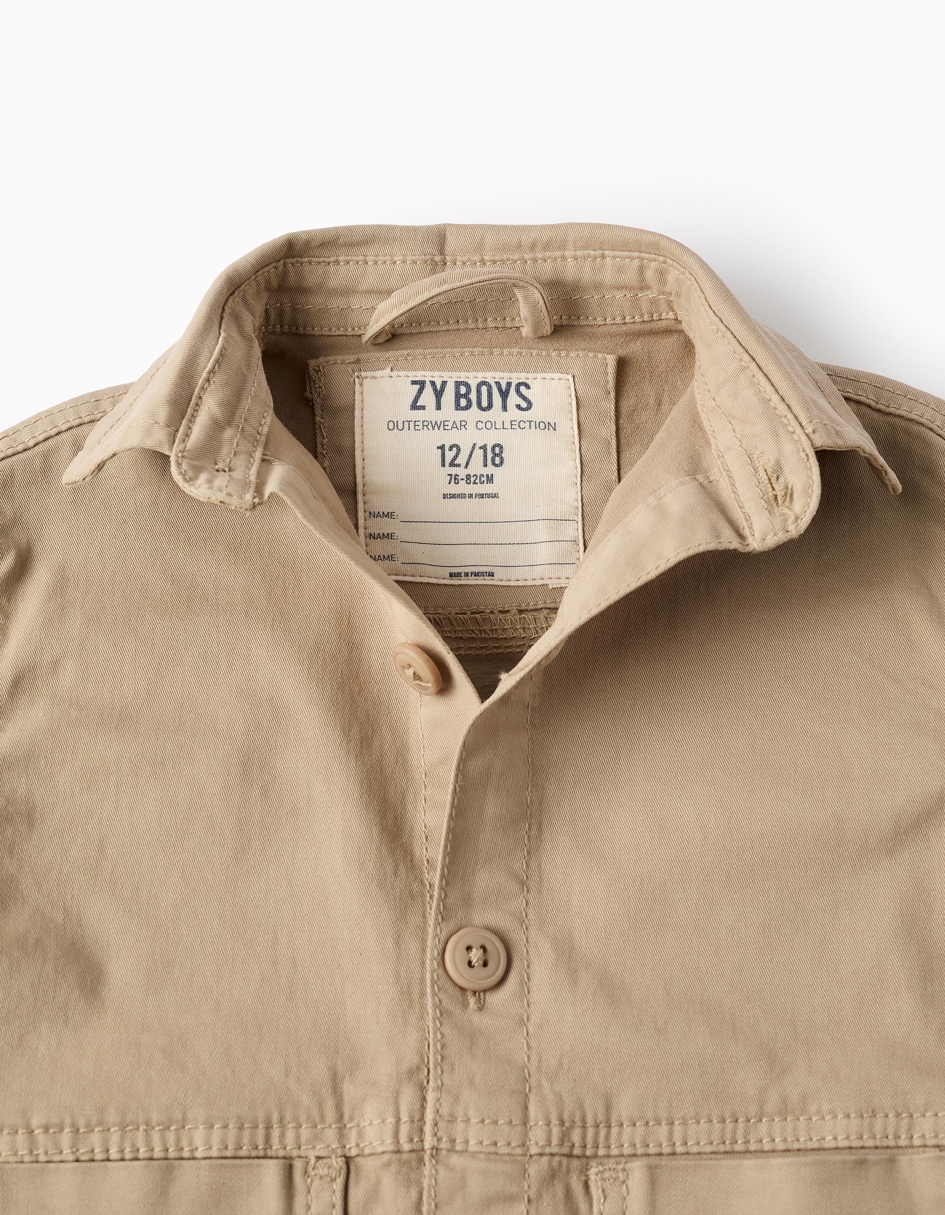 Twill Jacket for Baby Boys, Beige - Image 3