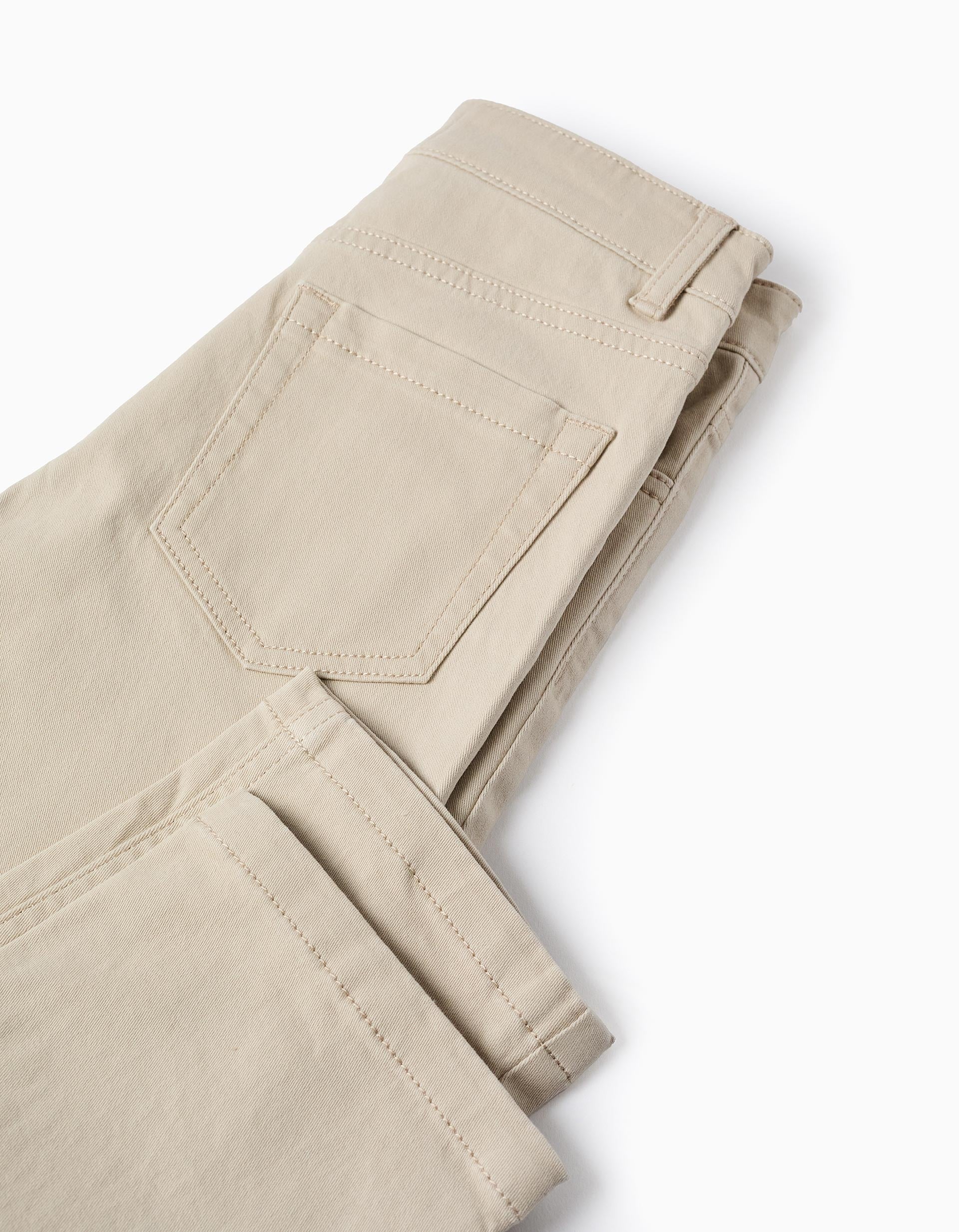 Twill Trousers for Boys 'Slim Fit', Beige - Image 4