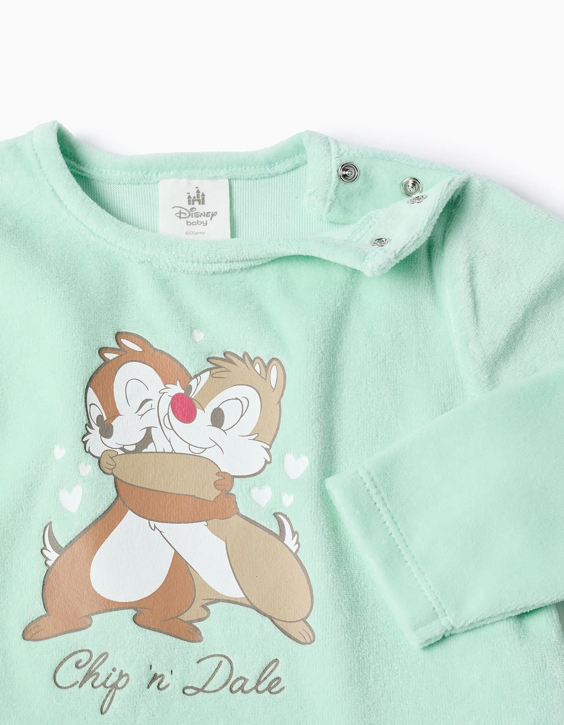 Velour Pyjama for Baby Girls 'Chip & Dale', Green - Image 3