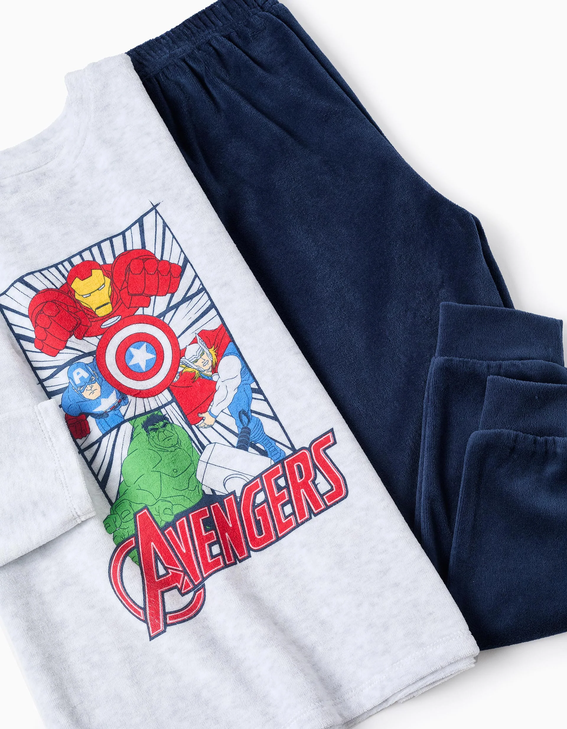 Velour Pyjama for Boys 'Avengers', Grey/Blue - Image 3