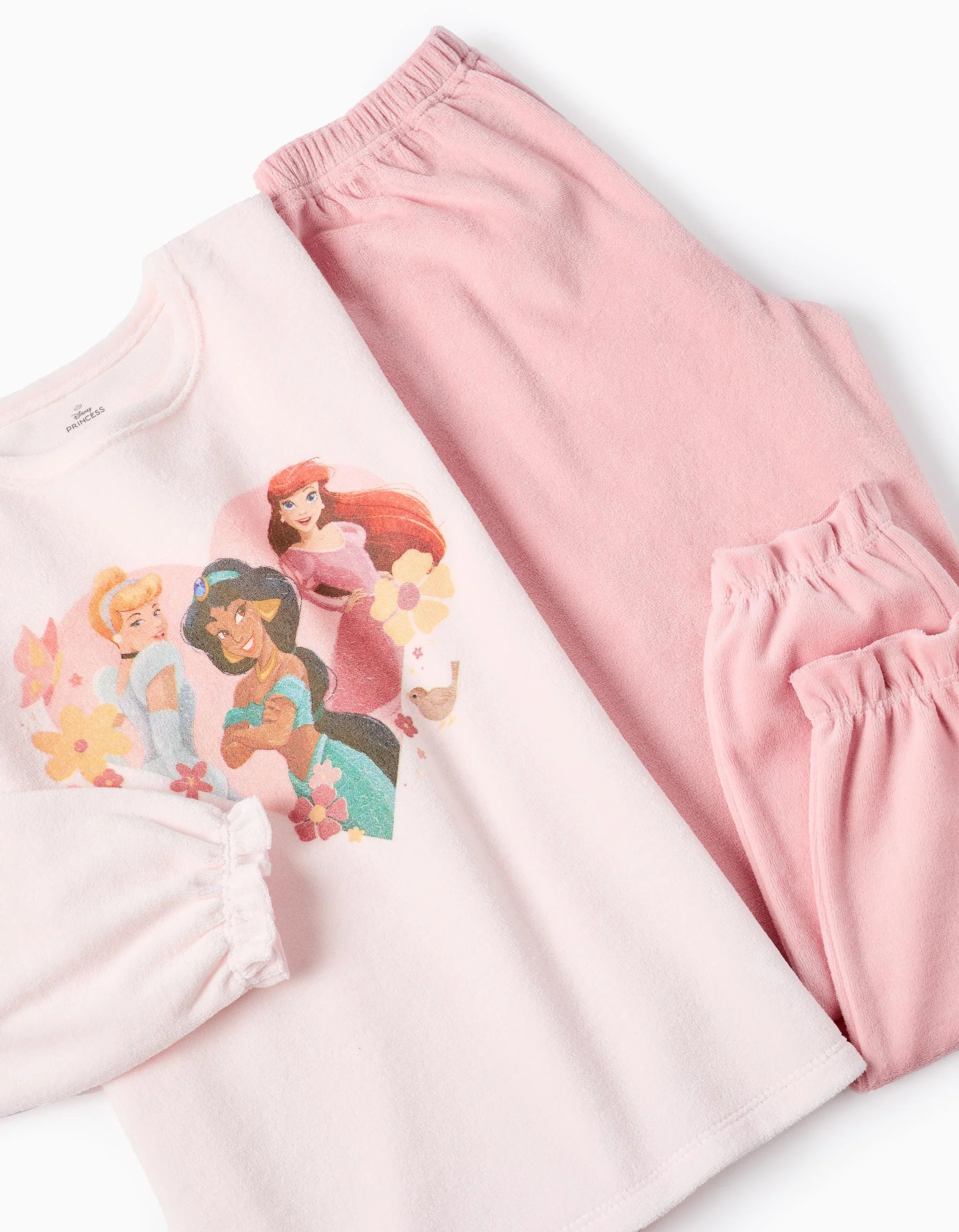 Velour Pyjama for Girls 'Jasmin, Ariel & Sleeping Beauty', Pink - Image 3