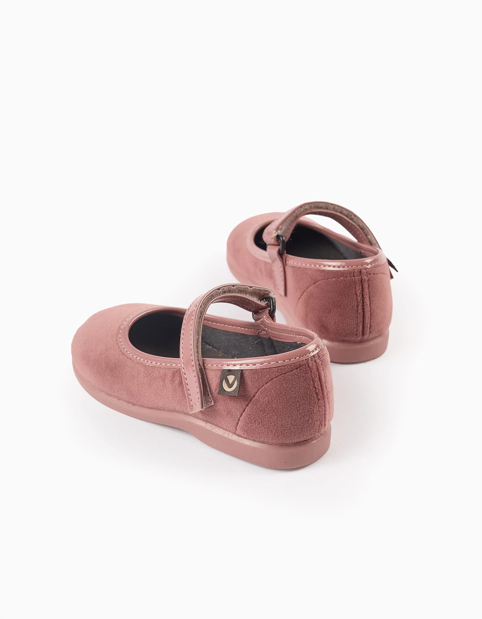 Velvet Ballerina Flats for Babies and Girls 'Victoria Alba', Pink - Image 3