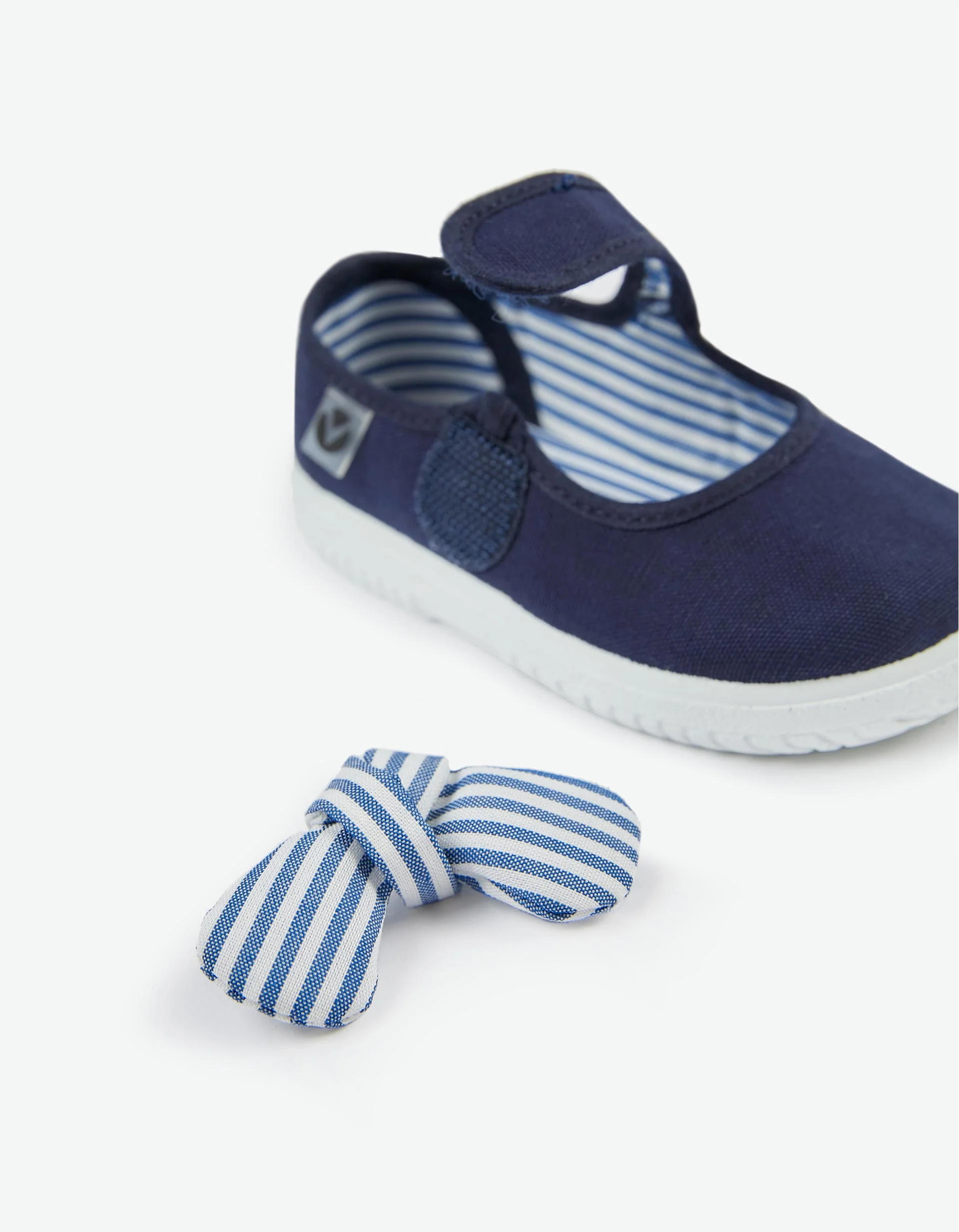 Victoria Ballet Pumps for Babies and Girls, Dark Blue - Image 4