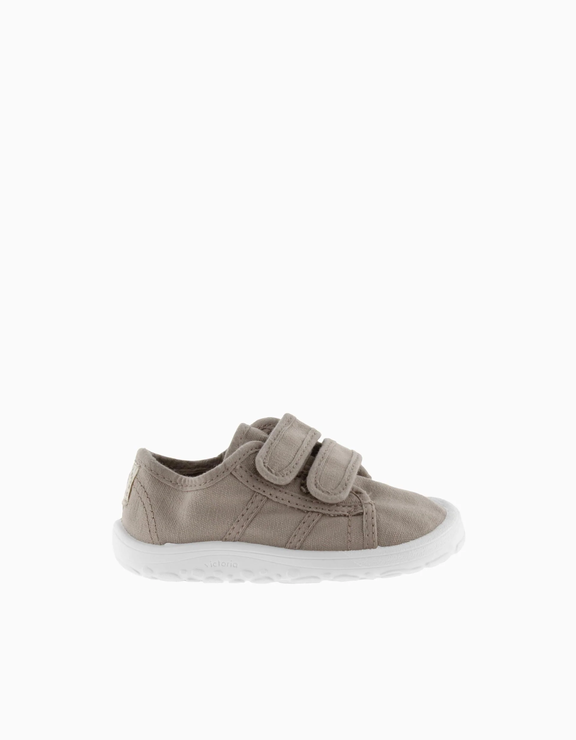 Victoria Barefoot trainers in canvas for babies, beige - Image 3