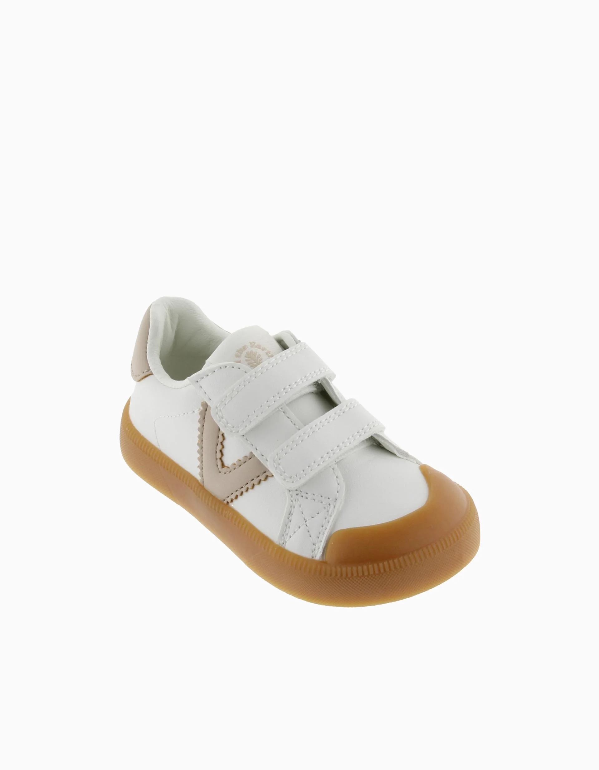 Victoria Barefoot trainers with touch-fasteners for children, white/beige - Image 3