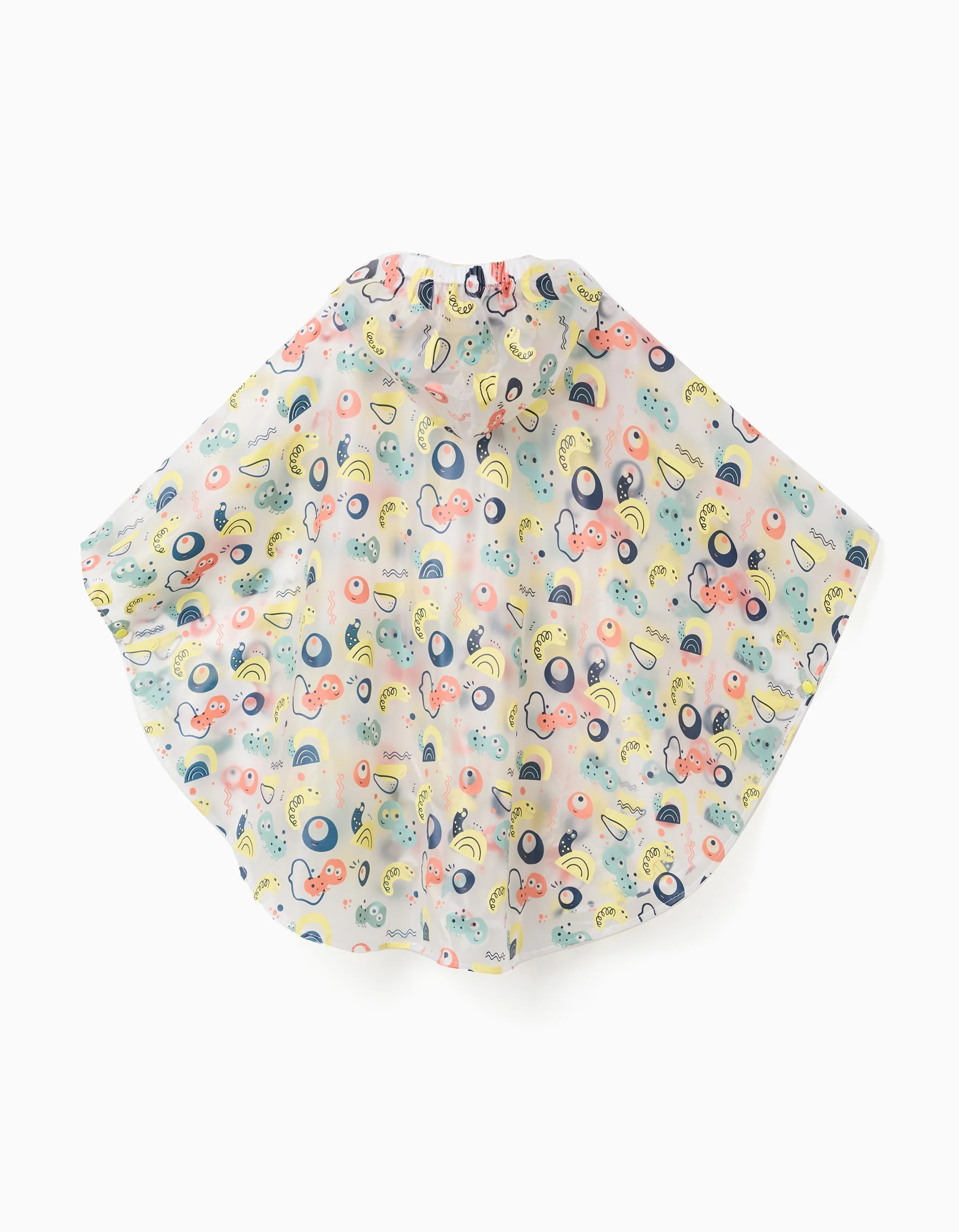 Waterproof hooded poncho with motif for baby boys, transparent - Image 2