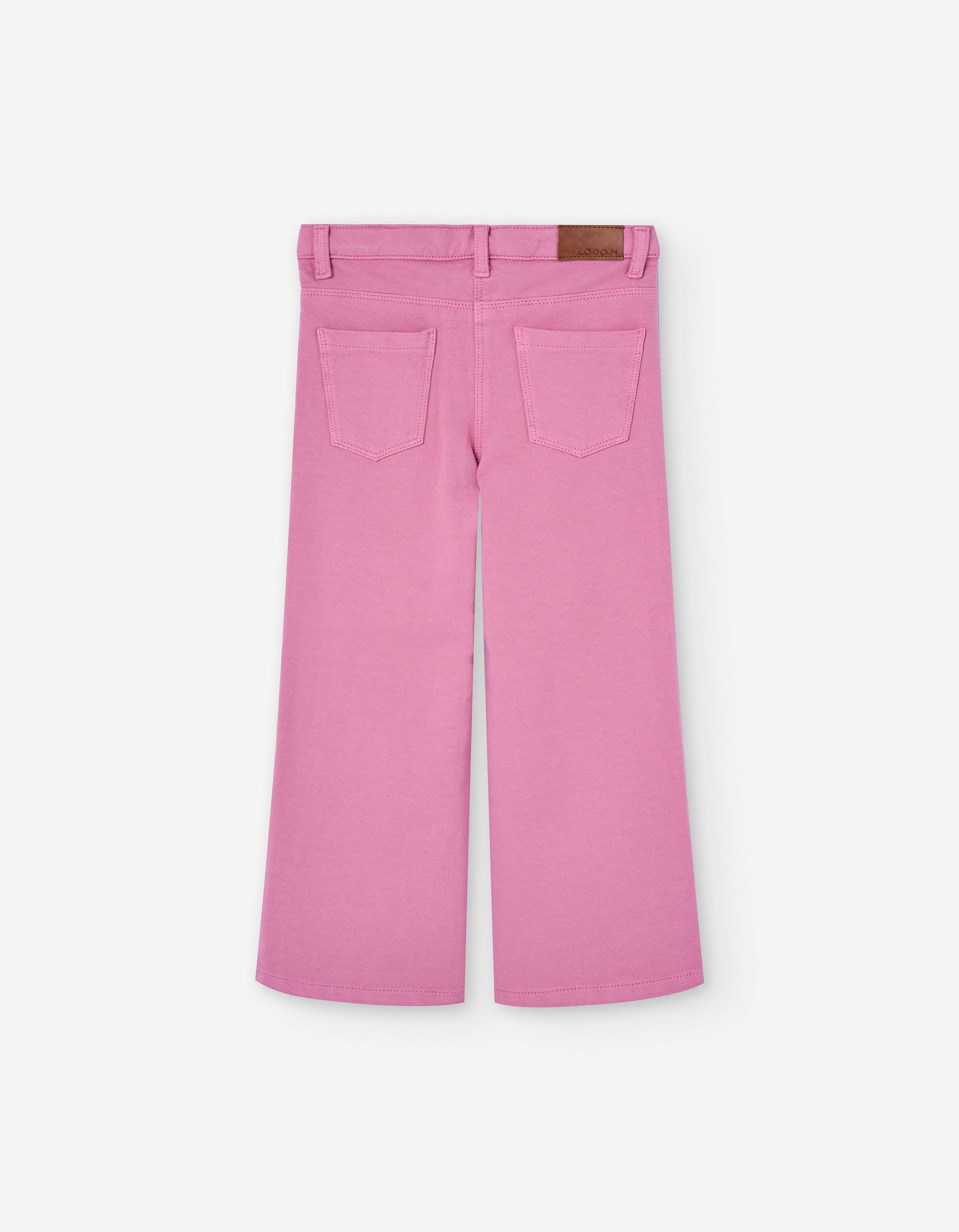 Wide leg denim trousers for girls, pink - Image 2