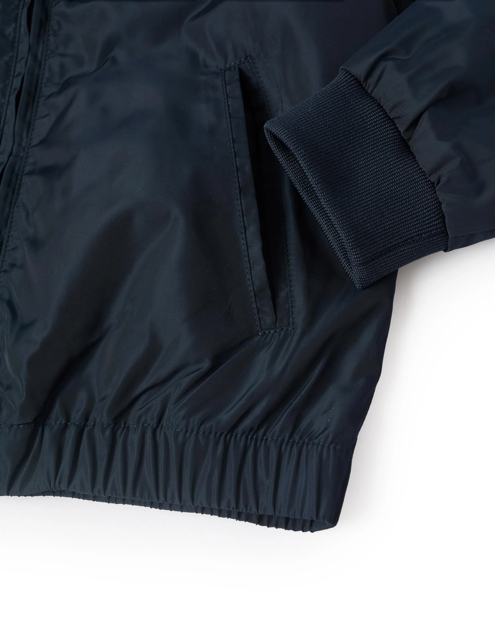 Windbreaker Jacket with Removable Hood for Boys, Dark Blue - Image 6