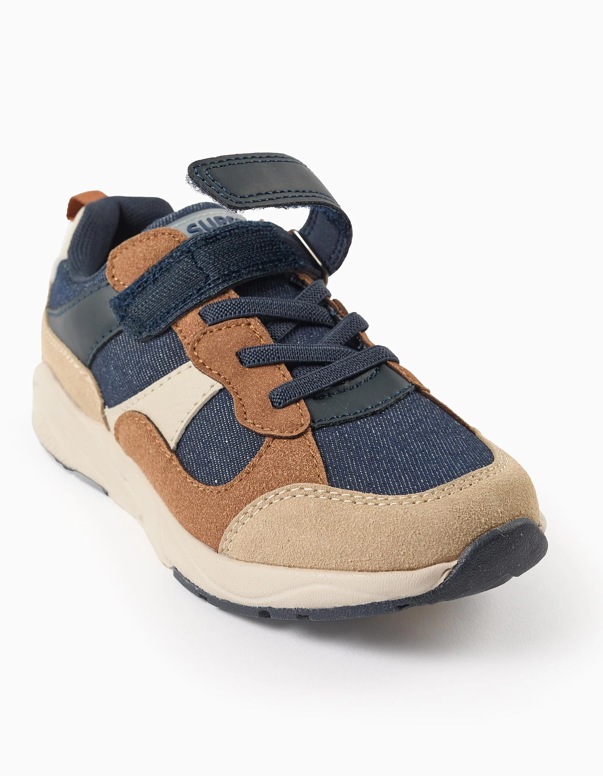 ZY Superlight Runner Trainers for Boys, Blue/Camel - Image 5